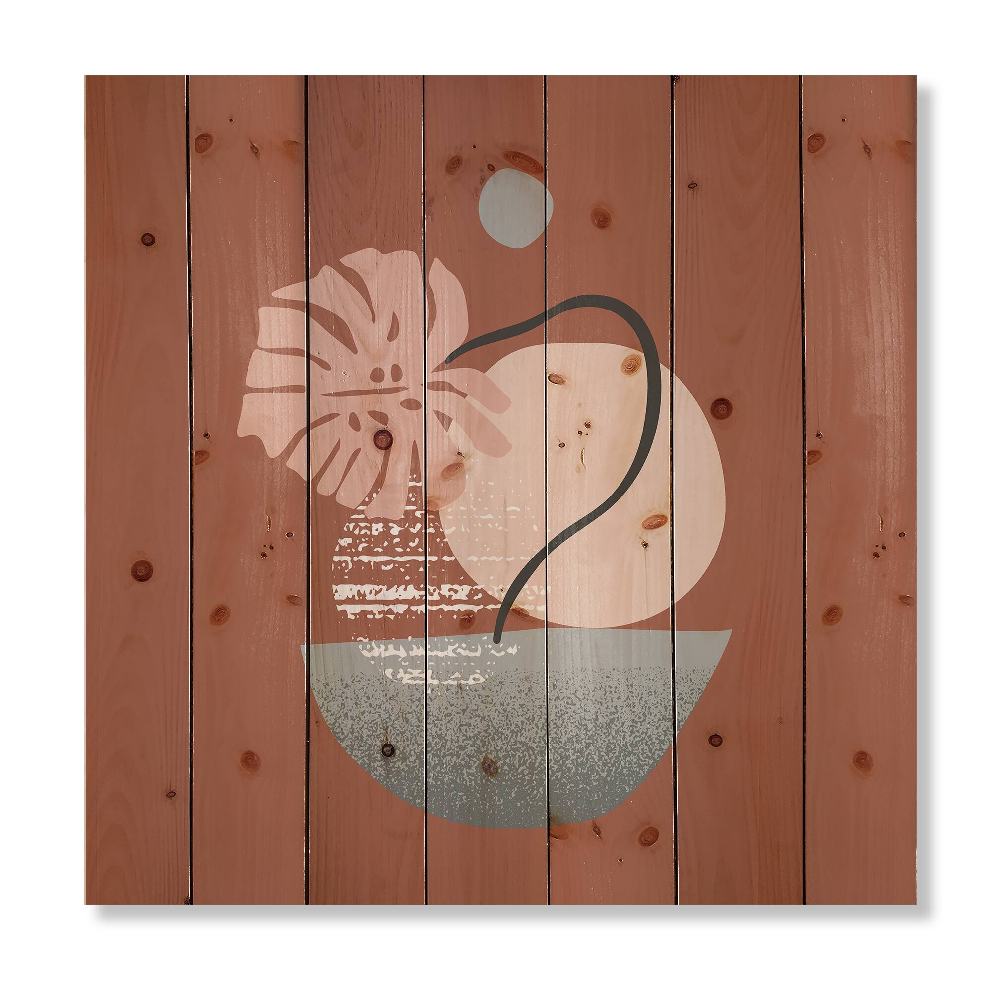 Designart - Tropical Palm Leaf & Abstract Geometry Shapes IV